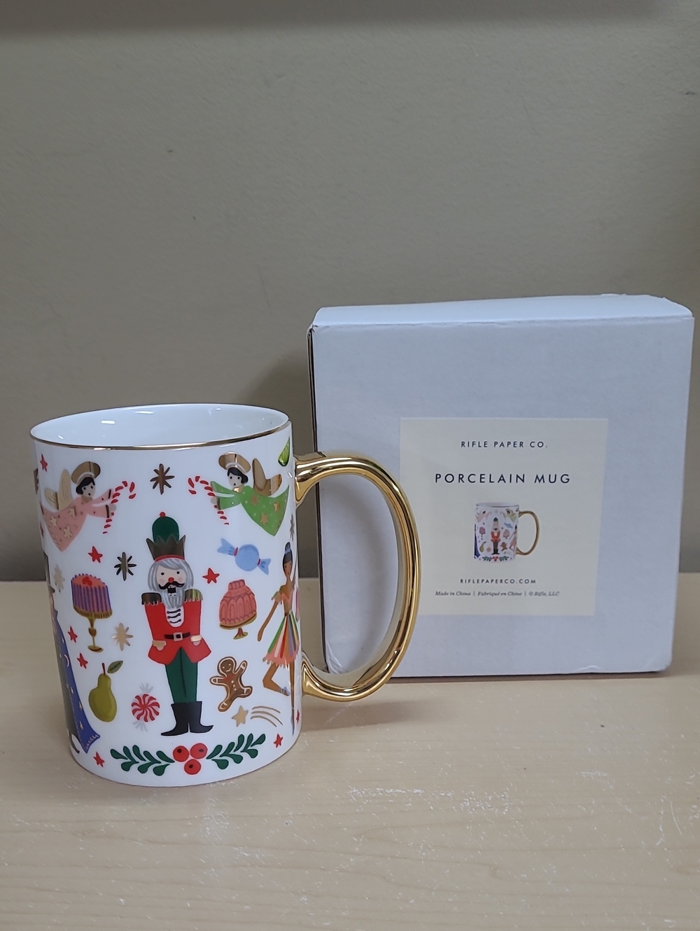 Rifle Paper Co. Nutcracker Mug 16oz Porcelain Illustrated Designs New in Box